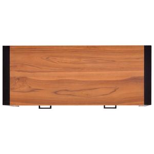 Scrivania per Computer in Legno di Teak e Compensato, 100x40x75 cm, Elegante Scrivania Alta 75 cm - Product Image 6
