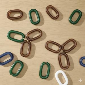 Chaîne à maillons en résine transparente personnalisée, motif hibou ange, écologique, faite à la main - Product Image 1