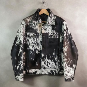 เสื้อแจ็คเก็ตหนังวัวแท้คุณภาพสูงสำหรับผู้ชาย ดีไซน์คอตั้งแบบซิป กันลม เสื้อคลุมกันหนาวสำหรับฤดูหนาว - Product Image 1