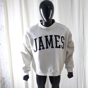เสื้อสเวตเชิ้ตทรงบ็อกซี่ แบรนด์ JAMES รุ่น Mock Neck 450 GSM ปักชื่อแบบ Applique ผ้าฝ้ายฟลีซเฟรนช์เทอร์รี่ 100% - Product Image 5