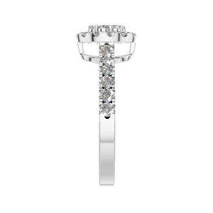 Elegante anillo de aniversario de boda de compromiso de plata de ley chapado en oro blanco Halo de corte de estilo clásico para fiestas naturales - Product Image 2