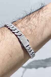 Bracelet en argent 925 serti de diamants Moissanite incolores de 10 mm, style Hip Hop Miami Cuban Link, bijoux brillants pour les soirées et la mode. - Product Image 2