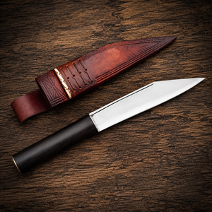 Couteau Kiridashi japonais fait main sur mesure, acier à haute teneur en carbone, lame fixe avec manche en bois d'ébène, étui en cuir véritable, vente en gros - Product Image 1