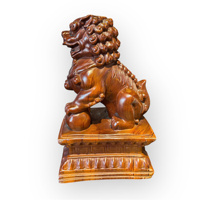 Statue de licorne sculptée à partir d'un seul bloc de bois Huongwood, design Feng Shui, forme irrégulière, origine Vietnam, marque Tam Viet
