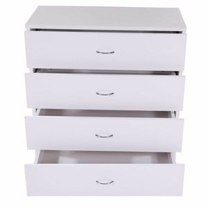 Cassettiera Moderna in MDF Bianco a 4 Cassetti con Funzione Estensibile per Camera da Letto, Stile Rustico, Uso in Seminterrato, Comò Semplice ed Elegante - Product Image 3