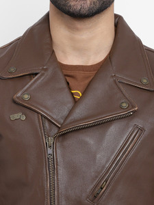 Chaqueta de Cuero de Alta Calidad para Motociclistas, Diseño con Cuello de Solapa, Chaqueta de Motocicleta Royal Cruiser con Cinco Bolsillos - Product Image 4