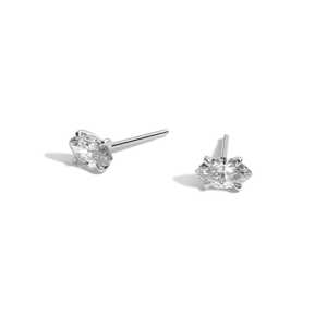 Minimalist Marquise Cut Lab Grown Diamond IGI Certified 14K/18K Solid Gold 925 <b>Silver</b> Claw Prong Set Wedding Everyday <b>Stud</b> - Product Image 5