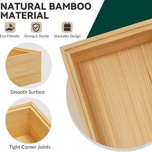 Bamboo <b>Drawer</b> Organizer Storage Box Wooden Stackable Tray for Kitchen Bathroom Office Desk Eco Friendly Multipurpose <b>Drawer</b> - Product Image 5