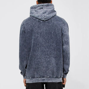 Sudadera con Capucha para Hombre, 100% Algodón, Lavado Ácido, con Logotipo Personalizado, Manga Larga, Estilo Urbano, Talla Grande, Cómoda, para Otoño - Product Image 3