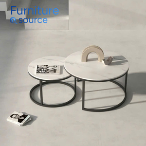 Mesa de centro de piedra Artificial de diseño moderno elegante, marco de Metal fuerte, fábrica de muebles calificados de Vietnam para configuración de sala de estar - Product Image 3
