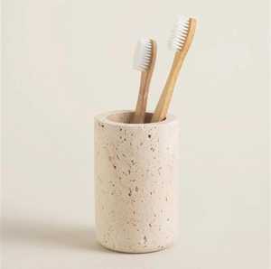Affordable Travertine <b>Bathroom</b> <b>Accessories</b> Set with Soap Dish Dispenser Tumbler and Tray for Countertop Organization - Product Image 6