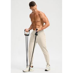 2025 pantalon de survêtement léger pour hommes avec poches à fermeture éclair vêtements de gymnastique d'entraînement athlétique pour piste de golf running-Bone M - Product Image 4