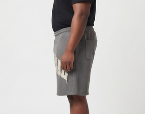 <b>Men</b> Plus Size Distressed Embroidery Sweat <b>Short</b> 100% Cotton <b>Fleece</b> Baggy Drawstring Waist Plus Size 450 GSM Sweat <b>Shorts</b> <b>Men's</b> - Product Image 6