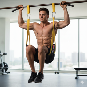 Sangles abdominales robustes Rexfit Sport pour barre de traction, coussinets de bras confortables pour les soulevés de jambes, renforcement du tronc et entraînement à domicile - Product Image 2