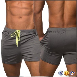Nouveau short décontracté gris uni en maille respirante, taille mi-haute, fermeture élastique, bande latérale, style décontracté - Product Image 3