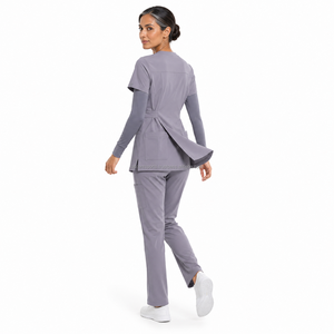 Custom Factory Direct Custom Embroidered Logo <b>Tunic</b> Style <b>Nursing</b> Uniform Set Elastic Waistband Drawstring Professionals New - Product Image 2