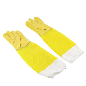 ถุงมือเลี้ยงผึ้ง ถุงมือป้องกันสำหรับเลี้ยงผึ้ง หนังแพะ ตาข่ายระบายอากาศ แขนยาว อุปกรณ์เลี้ยงผึ้ง - Product Image 3