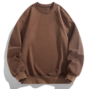 Sudadera de Cuello Redondo Extra Grande para Hombre, Color Sólido, Manga Larga, Informal, Tejido de Felpa Francesa, 100% Algodón, Ropa de Otoño - Product Image 6