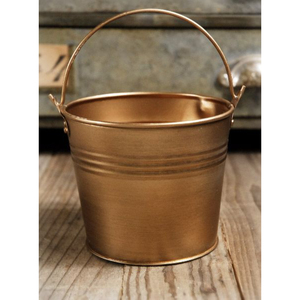 Cubo Metálico Estilo Rústico con Acabado Cobre Antiguo y Asa de Madera para Decoración de Jardín y Macetas, Decoración del Hogar (Venta al por Mayor) - Product Image 2