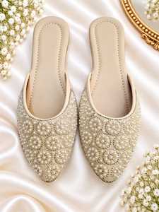 B.R. Sandalias Planas Étnicas Tradicionales Indias para Mujer, Elegantes y Ligeras, para Bodas, Fiestas y Oficina - Product Image 4