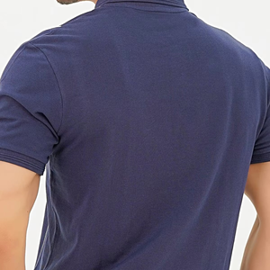 Ensemble polo et short pour homme, couleur unie, coton tricoté, tenue décontractée d'été, respirant, deux pièces - Product Image 4