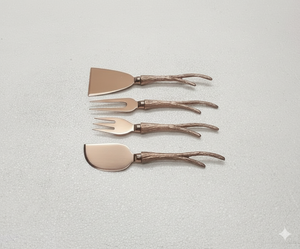 Juego de cuchillos para queso de diseño en metal, hoja de acero inoxidable para servir con estilo en tablas de charcutería, accesorios gourmet para queso hechos a mano. - Product Image 6