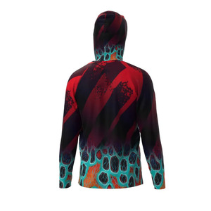 Sudadera con Capucha Color Verde Azulado para Hombre con Estampado Lateral, Secado Rápido, UPF 50, Ropa de Pesca, Sudadera - Product Image 5