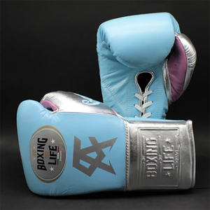 ถุงมือชกมวยสีชมพู/ทองคำ ยี่ห้อ No Boxing No Life รุ่น Canelo สำหรับการฝึกซ้อมและการต่อสู้ระดับมืออาชีพ ทำจากหนังวัวแท้ ปรับแต่งได้ - Product Image 3