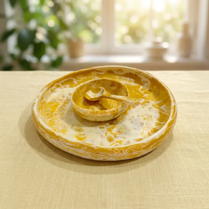 Bol en résine à effet fumé métallique |   Bol de rangement décoratif artisanal moderne pour la décoration de table basse - Product Image 6