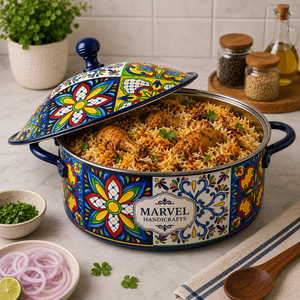 Casserole isotherme en acier inoxydable colorée Marvel Handicrafts avec couvercle, chauffe-plats pour l'Aïd et le Ramadan, service haut de gamme - Product Image 3