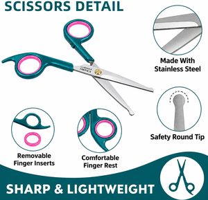 Ciseaux professionnels pour toilettage des animaux, pour couper les poils des animaux, ciseaux de toilettage pour une coupe lisse et facile, professionnels - Product Image 1