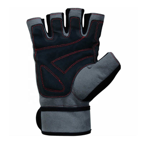 <b>Half</b> Finger Gym Fitness Gloves Black Orange Mesh Breathable Non <b>Slip</b> Adjustable Wrist Strap Unisex Weight Lifting Training - Product Image 6