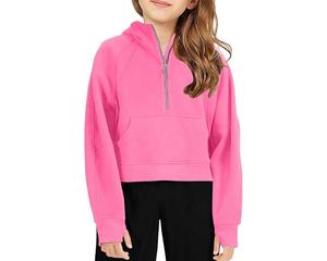 Sudadera con capucha de invierno personalizada con bordado desgastado, OEM ODM, para mujer, diseño corto personalizado - Product Image 1