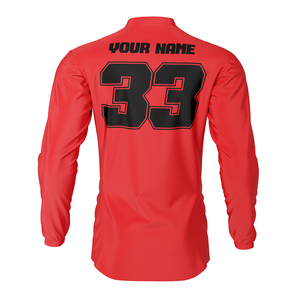 เสื้อเจอร์ซีย์มอเตอร์ครอสแขนยาวสำหรับผู้ชาย สำหรับฤดูร้อน ป้องกันรังสียูวี แห้งเร็ว ผลิตตามสั่ง ผ้าโพลีเอสเตอร์ 100% ชุดแข่งทีม - Product Image 3