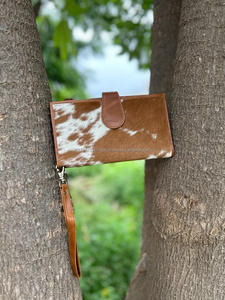 ใหม่กระเป๋าสตางค์หนังแฮนด์เมดแท้แบบใหม่สำหรับผู้หญิงกระเป๋าสตางค์แบบบางกระเป๋าสตางค์หนังสแนปหนังขนสัตว์กระเป๋าสตางค์หนังวัวแท้ - Product Image 2