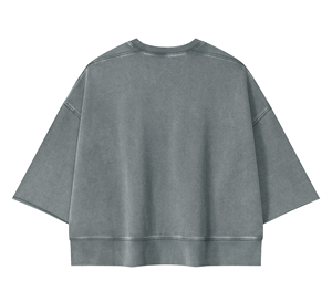 Sudadera Personalizada Extra Grande de Manga Corta y Cuello Redondo para Hombre, Estilo Vintage Lavado, Felpa Francesa, Algodón Grueso, Tallas Grandes - Product Image 2