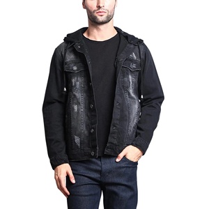 Wholesale Vintage Denim Jacket Custom Embroidery Logo Stand Wool Shell Standard Thickness 100% Cotton Winter Jacket Unisex - Product Image 1