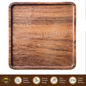 Bandeja de Madera Hecha a Mano de Alta Calidad, Diseño Único, Forma Cuadrada, 15 mm de Grosor, Personalizable, para Servir Alimentos, a un Precio Accesible - Product Image 6