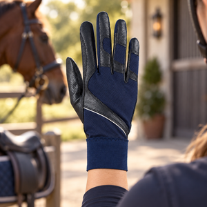Winter Unisex Horse Riding Full Finger Hook Loop Closure Thickened Windproof Waterproof UV Protection Touch Screen <b>Warm</b> <b>Gloves</b> - Product Image 1