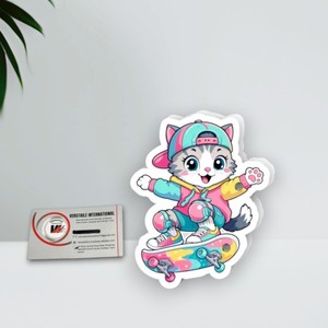 En gros, plaques magnétiques en acrylique pour cils, motifs chat mignon, skateboard, diamant, cœur uni, papillon, fleur diamant, carré - Product Image 6