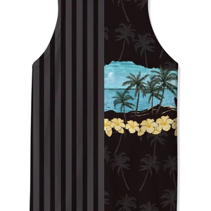 Men's Plus Size Tank Top Tropical Palm <b>Tree</b> Print Casual O-Neck Sleeveless Top Breathable Knitted Polyester - Product Image 5