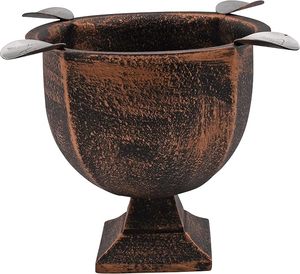 Vintage Iron Round Cigar <b>Ashtray</b> with 4 Cigar Rests Decorative Tabletop Pedestal Bar Lounge Hotel Home Outdoor Use - Product Image 3