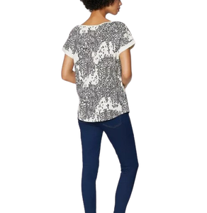 Wholesale Straight Retro Trendy Custom Designs <b>Printed</b> Crew neck Short sleeves Cotton Slub <b>Printed</b> Women's Casual T-Shirt - Product Image 2