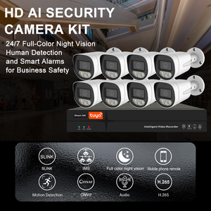 Système de sécurité NVR PoE 8 canaux AI 4MP/8MP avec détection humaine et de véhicules, audio bidirectionnel, H.265, ensemble de vidéosurveillance extérieur 2K/4K - Product Image 3