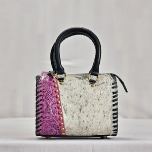 Bolsos de Hombro de Lujo Vintage de Diseñador, de Piel de Vacuno Genuina con Panel Floral, Cierre de Cremallera, Juego de Dos Correas, 3 Piezas - Product Image 2