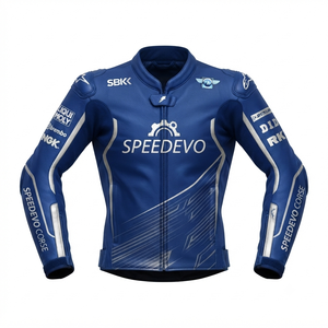 Men’s Cowhide Leather <b>Racing</b> <b>Jacket</b>/Chaqueta MotoCP Style CE Level 2 Armor Motorcycle Track Riding Protective Gear CE - Product Image 1