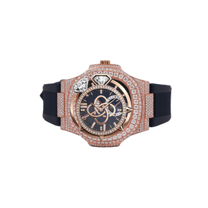Montre en diamant moissanite artisanale pour homme, bracelet entièrement pavé de pierres VVS - Product Image 1
