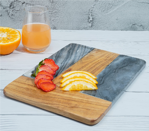 Planche à découper en marbre et bois d'acacia, vente en gros d'usine, avec poignée en corde, accessoires de cuisine - Product Image 6