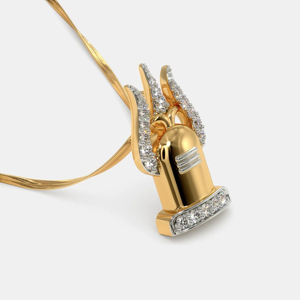 Collar de Lujo con Colgante de Campana de Oro de 24K y Diamantes Redondos de Corte Brillante con Engaste en Canal, Cadena de Serpiente Unisex para Uso Diario - Product Image 2