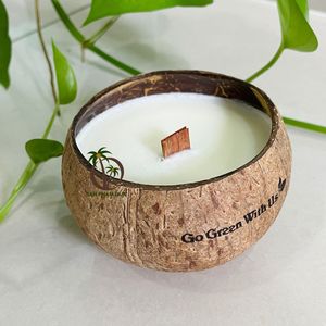 Eco-Friendly Coconut Shell <b>Scented</b> <b>Candle</b> Handcrafted Premium Natural Wax Lime Essential Oils for <b>Christmas</b> - Size 200 gram - Product Image 4